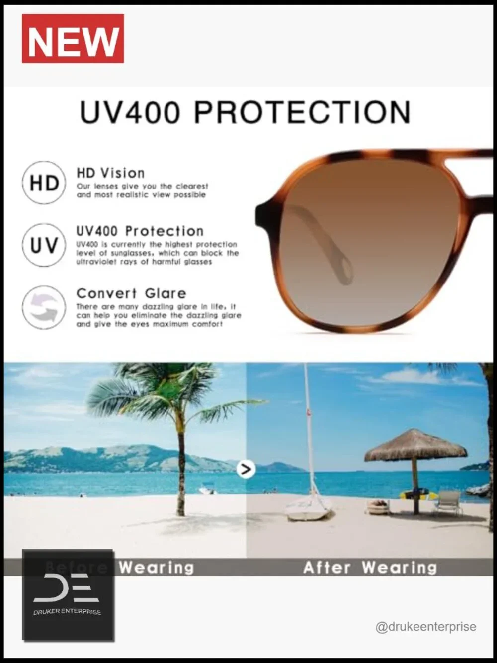 Retro Square Aviator Sunglasses Unisex Double Bridge HD UV400 Protection 3 Pack